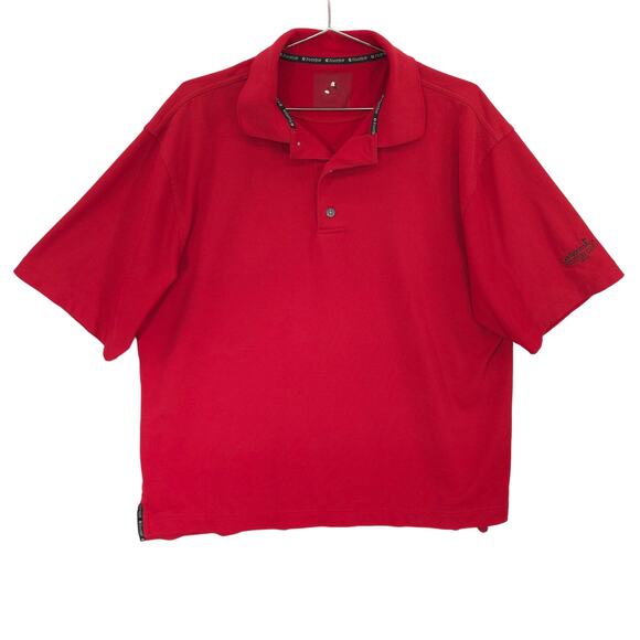 FootJoy Polo Mens XXL Red Ledgemont Club Short Sleeve Performance Golf Shirt - Picture 1 of 12